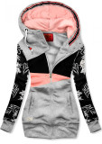 Erweitertes Sweatshirt mit Blumenmuster grau
