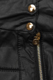 Kurzjacke aus weichem Lederimitat schwarz