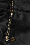 Kurzjacke aus weichem Lederimitat schwarz