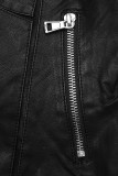 Jacke aus weichem Kunstleder schwarz