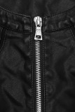 Jacke aus weichem Kunstleder schwarz