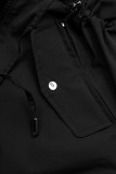 Leichter Parka mit Kapuze Schwarz/Braun Hahnentrittmuster