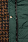 Parka mit Hahnentrittmuster braun/grün