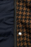 Parka mit Hahnentrittmuster braun/blau