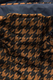 Parka mit Hahnentrittmuster braun/blau