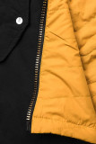Wende-Parka mit Kapuze schwarz/gelb