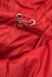 Steppjacke mit abnehmbarer Kapuze rot