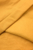 Verlängerte Sweatshirt mit Kapuze beige/schwarz/gelb