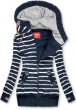 Sweatjacke in Streifenoptik dunkelblau