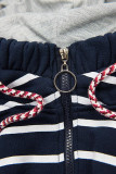 Sweatjacke in Streifenoptik dunkelblau