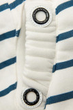 Sweatjacke in Streifenoptik weiß/blau
