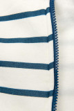 Sweatjacke in Streifenoptik weiß/blau