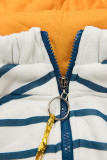 Sweatjacke in Streifenoptik weiß/blau