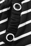 Sweatjacke in Streifenoptik schwarz
