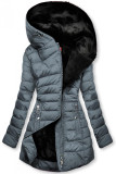 Winter Steppmantel grau/schwarz