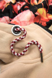 Kapuzensweatjacke in Colorblocking-Optik beige/anthrazit/schwarz