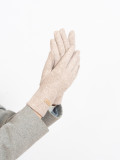Warme Damenhandschuhe Beige