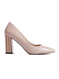 Beige Pumps mit Blockabsatz