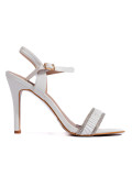Weiße elegante Sandalen mit Absatz