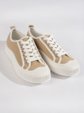 Beige Damen Sneakers auf Plattform