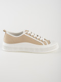 Beige Damen Sneakers auf Plattform