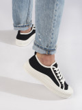 Damen Schwarz-Weiß Plattform Sneakers