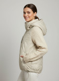 Damen-Übergangsjacke mit Strickärmeln Beige