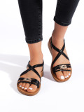 Schwarze Damen Sandalen mit dicker Sohle
