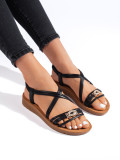 Schwarze Damen Sandalen mit dicker Sohle