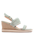 Grüne Damen Sandalen mit Keilabsatz