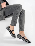 Schwarze Damen Ballerinas mit Nieten