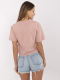 RUE PARIS Rosa T-Shirt mit Druck