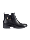 Schwarze Damen Stiefeletten mit goldenen Details