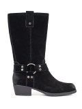 Schwarze Leder-Cowboy-Stiefel Sergio Leone