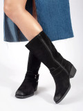Schwarze Leder-Cowboy-Stiefel Sergio Leone
