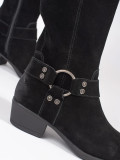 Schwarze Leder-Cowboy-Stiefel Sergio Leone