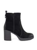 Schwarze Leder Stiefeletten mit Absatz Sergio Leone