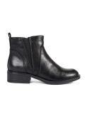 Schwarze Damen Stiefeletten mit niedrigem Absatz