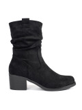 Schwarze Damenstiefeletten im Cowboy-Stil mit gerafftem Schaft
