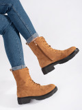 Hellbraune gefütterte Stiefeletten
