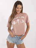 RUE PARIS Rosa T-Shirt mit Druck