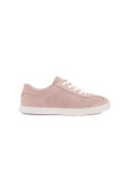Helle rosa Ajour-Sneaker aus echtem Leder