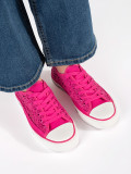 Rosa durchbrochene Sneakers