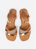 Braune Damen Sandalen mit flachem Absatz von Sergio Leone