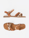 Braune Damen Sandalen mit flachem Absatz von Sergio Leone
