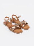 Braune Damen Sandalen mit flachem Absatz von Sergio Leone