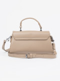 Beige kleine Handtasche mit Henkel