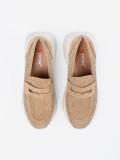 Beige Halbschuhe mit dicker Sohle