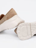 Beige Halbschuhe mit dicker Sohle