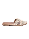 Goldene Slipper mit flachem Absatz